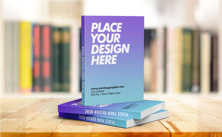 Standing Book Cover Mockup Design