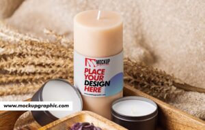 Candle_ With_ Aromatherapy_ Elements_ Mockup_Design_www.mockupgraphic.com