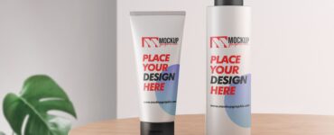 Free_ Cosmetic_ Tube_ And_ Pump_ Bottle_ Mockup_Design_www.mockupgraphic.com