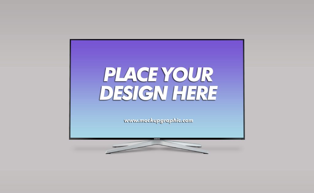 Free_ Standing_ TV_ Mockup_Design_www.mockupgraphic.com