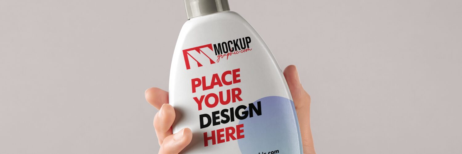 Hand_ Holding_ Cream_ Bottle_ Cosmetic_ Mockup_Design_www.mockupgraphic.com