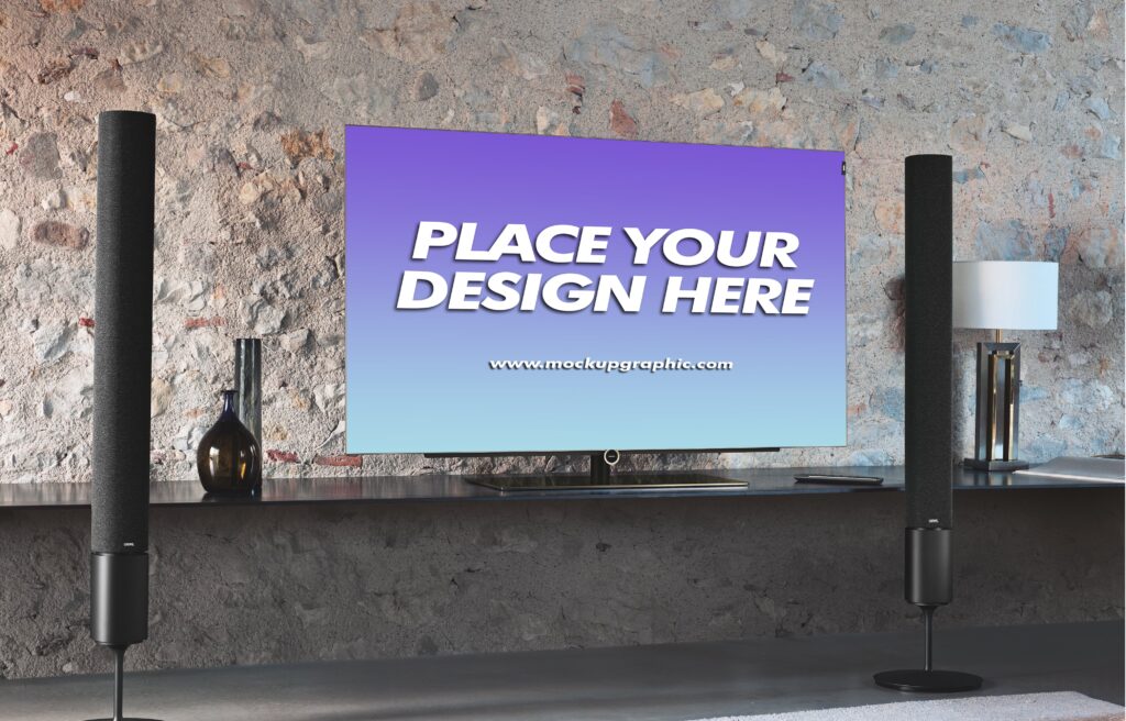 Realistic_ Smart_ TV_ Mockup_Design_www.mockupgraphic.com