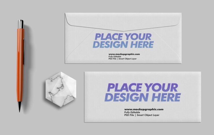 Envelope_ With_ Paperweight_ Mockup_Design_www.mockupgraphic.com