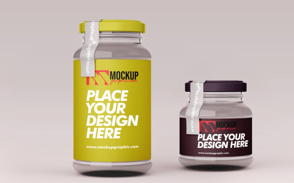 Free_ Jar_ Set_ Mockup_Design_www.mockupgraphic.com