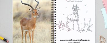 Deer_ Sketch_ notepad_ Mockup_Design_www.mockupgraphic.com