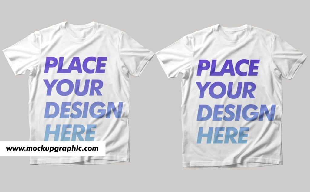 Front And Back T-Shirt Mockup Design - Mockup Graphic